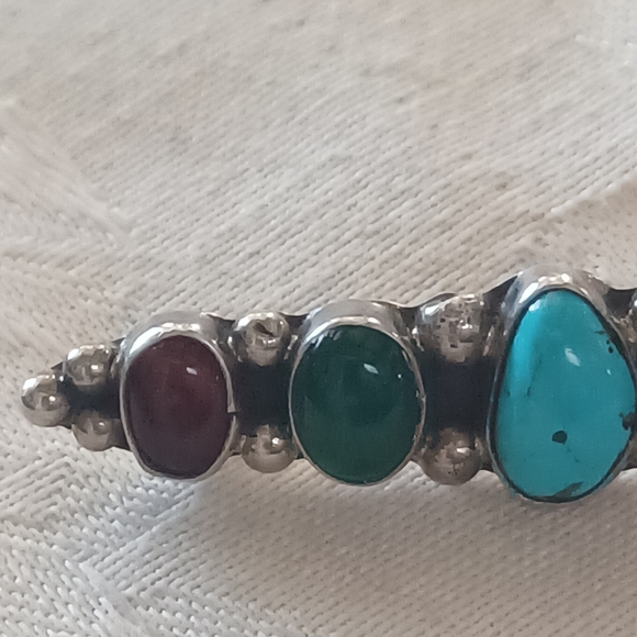 Vintage Navajo Betty Ann Lee Graduated Bar Pin, Sterling Silver - Picture 4 of 10